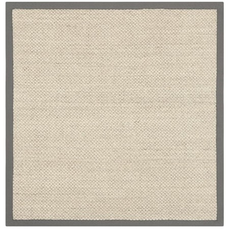 Safavieh Natural Fiber Power Loomed Square Rug- Marble - Grey- 4 x 4 ft. NF443B-4SQ